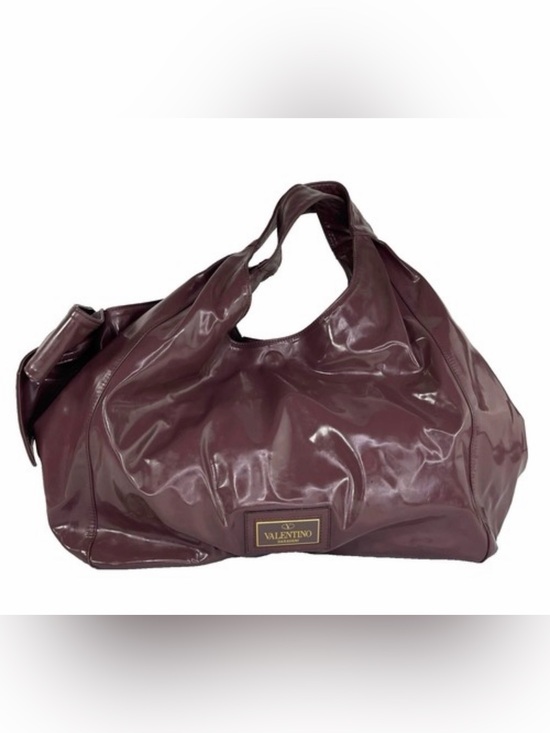 Valentino Garavani Handbags - Valentino Garavani Plum Leather Hobo Bag